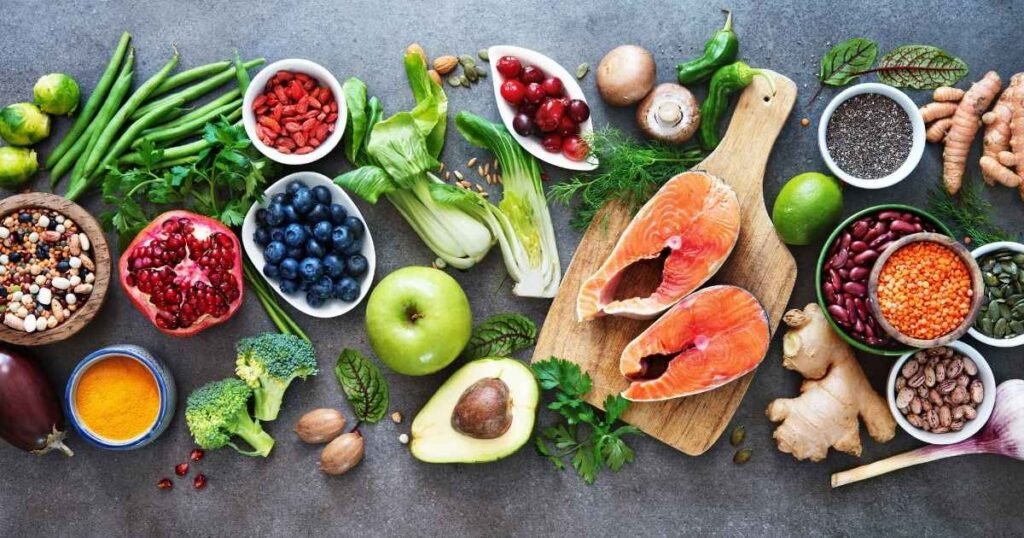 Alimentos saludables para el corazón en una mesa en Puerto Vallarta